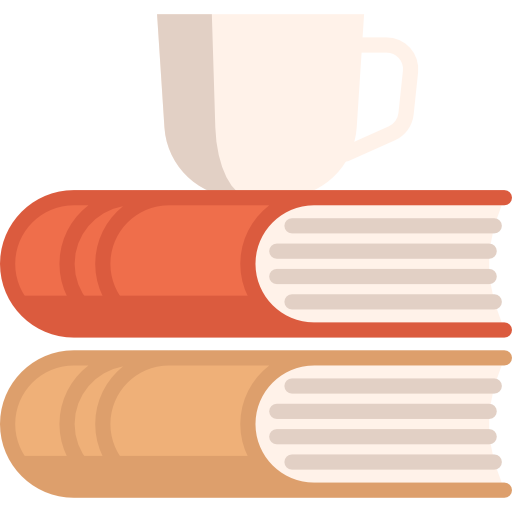 two books and a cup on top of them